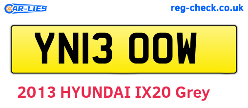 YN13OOW are the vehicle registration plates.