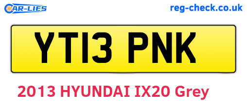 YT13PNK are the vehicle registration plates.