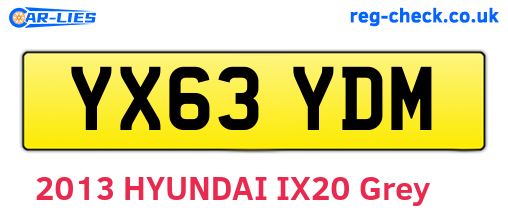 YX63YDM are the vehicle registration plates.
