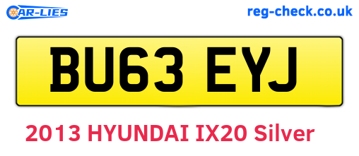 BU63EYJ are the vehicle registration plates.