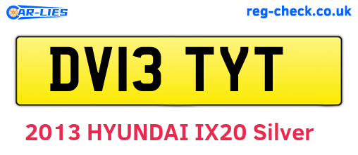 DV13TYT are the vehicle registration plates.