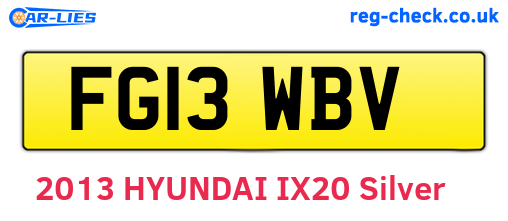 FG13WBV are the vehicle registration plates.
