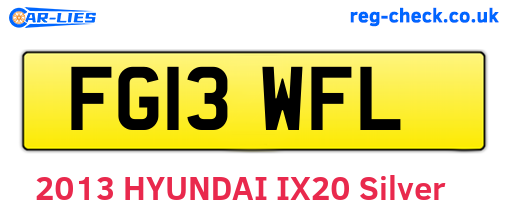 FG13WFL are the vehicle registration plates.