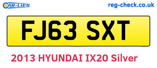 FJ63SXT are the vehicle registration plates.