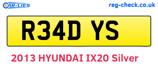 R34DYS are the vehicle registration plates.