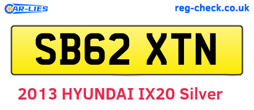 SB62XTN are the vehicle registration plates.