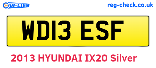 WD13ESF are the vehicle registration plates.