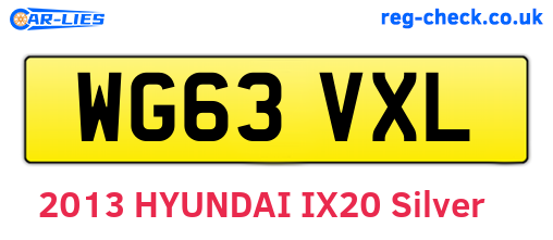 WG63VXL are the vehicle registration plates.