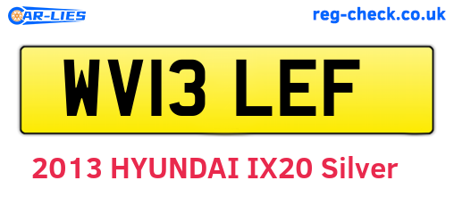 WV13LEF are the vehicle registration plates.