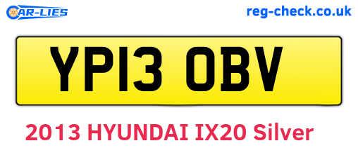 YP13OBV are the vehicle registration plates.