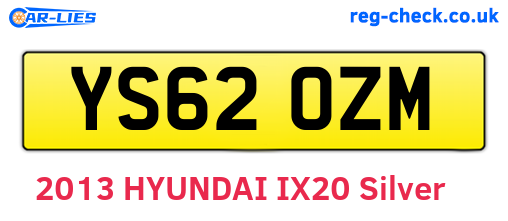 YS62OZM are the vehicle registration plates.
