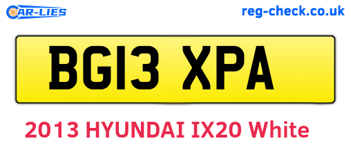 BG13XPA are the vehicle registration plates.