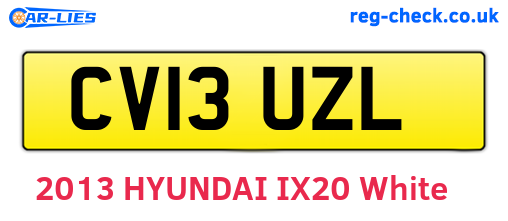 CV13UZL are the vehicle registration plates.
