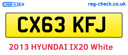CX63KFJ are the vehicle registration plates.