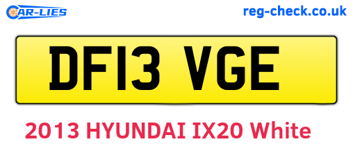 DF13VGE are the vehicle registration plates.