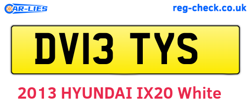 DV13TYS are the vehicle registration plates.
