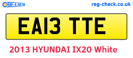 EA13TTE are the vehicle registration plates.