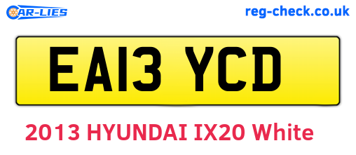 EA13YCD are the vehicle registration plates.