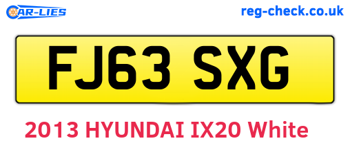 FJ63SXG are the vehicle registration plates.