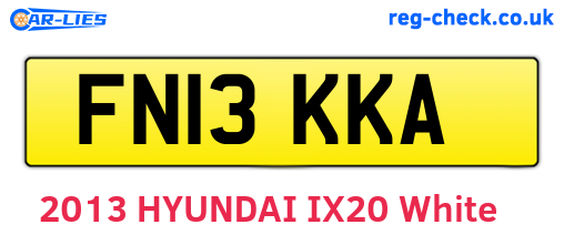 FN13KKA are the vehicle registration plates.