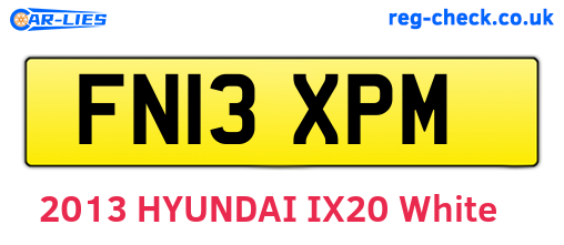 FN13XPM are the vehicle registration plates.