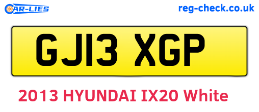 GJ13XGP are the vehicle registration plates.
