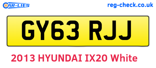GY63RJJ are the vehicle registration plates.