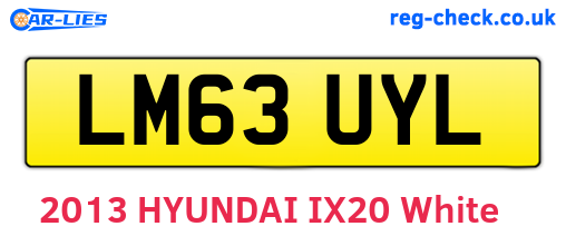 LM63UYL are the vehicle registration plates.