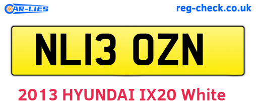 NL13OZN are the vehicle registration plates.