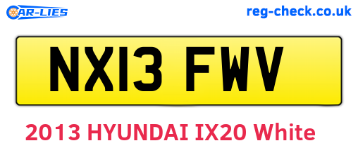 NX13FWV are the vehicle registration plates.