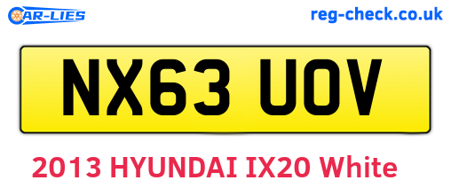NX63UOV are the vehicle registration plates.