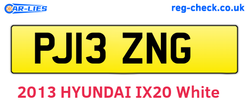 PJ13ZNG are the vehicle registration plates.