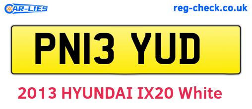 PN13YUD are the vehicle registration plates.