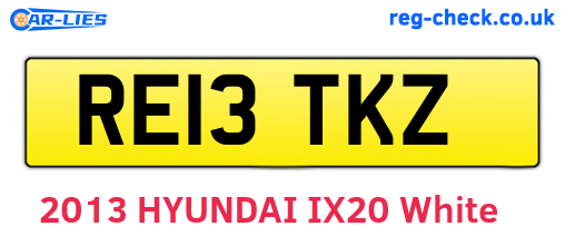 RE13TKZ are the vehicle registration plates.