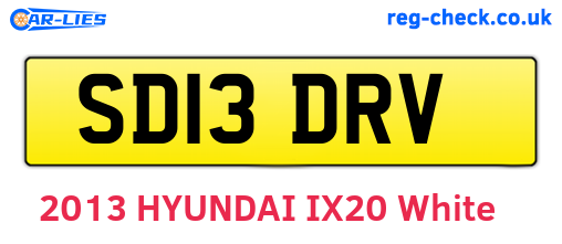 SD13DRV are the vehicle registration plates.