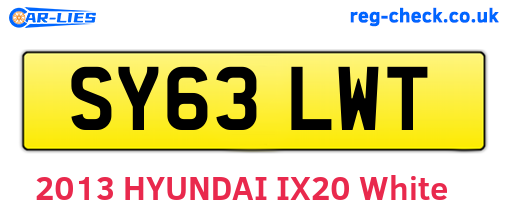 SY63LWT are the vehicle registration plates.