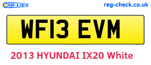 WF13EVM are the vehicle registration plates.
