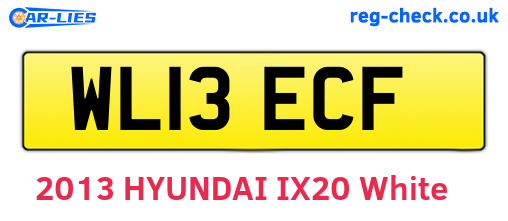 WL13ECF are the vehicle registration plates.