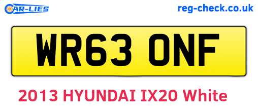 WR63ONF are the vehicle registration plates.