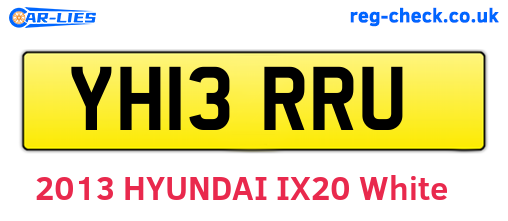 YH13RRU are the vehicle registration plates.