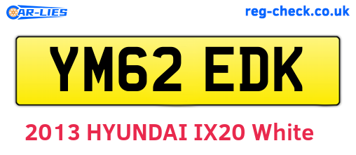YM62EDK are the vehicle registration plates.