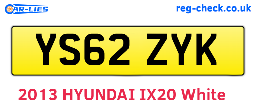 YS62ZYK are the vehicle registration plates.