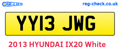 YY13JWG are the vehicle registration plates.