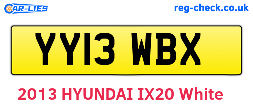 YY13WBX are the vehicle registration plates.