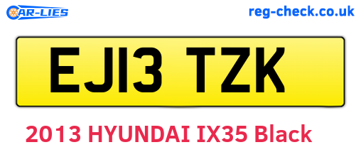 EJ13TZK are the vehicle registration plates.