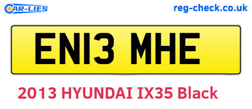 EN13MHE are the vehicle registration plates.