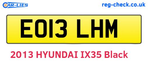 EO13LHM are the vehicle registration plates.