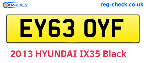 EY63OYF are the vehicle registration plates.