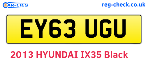EY63UGU are the vehicle registration plates.