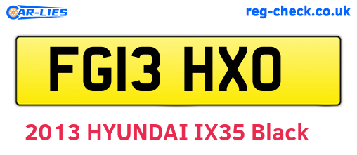 FG13HXO are the vehicle registration plates.